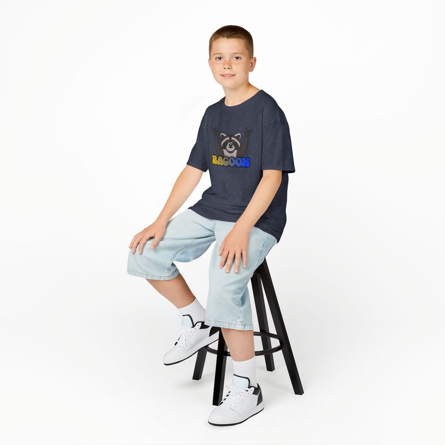Rockin' Raccoon Kids Tee | Fun Cotton Shirt for Boys & Girls, Cute Animal Graphic Tee, Birthday Gift, Playtime Essential