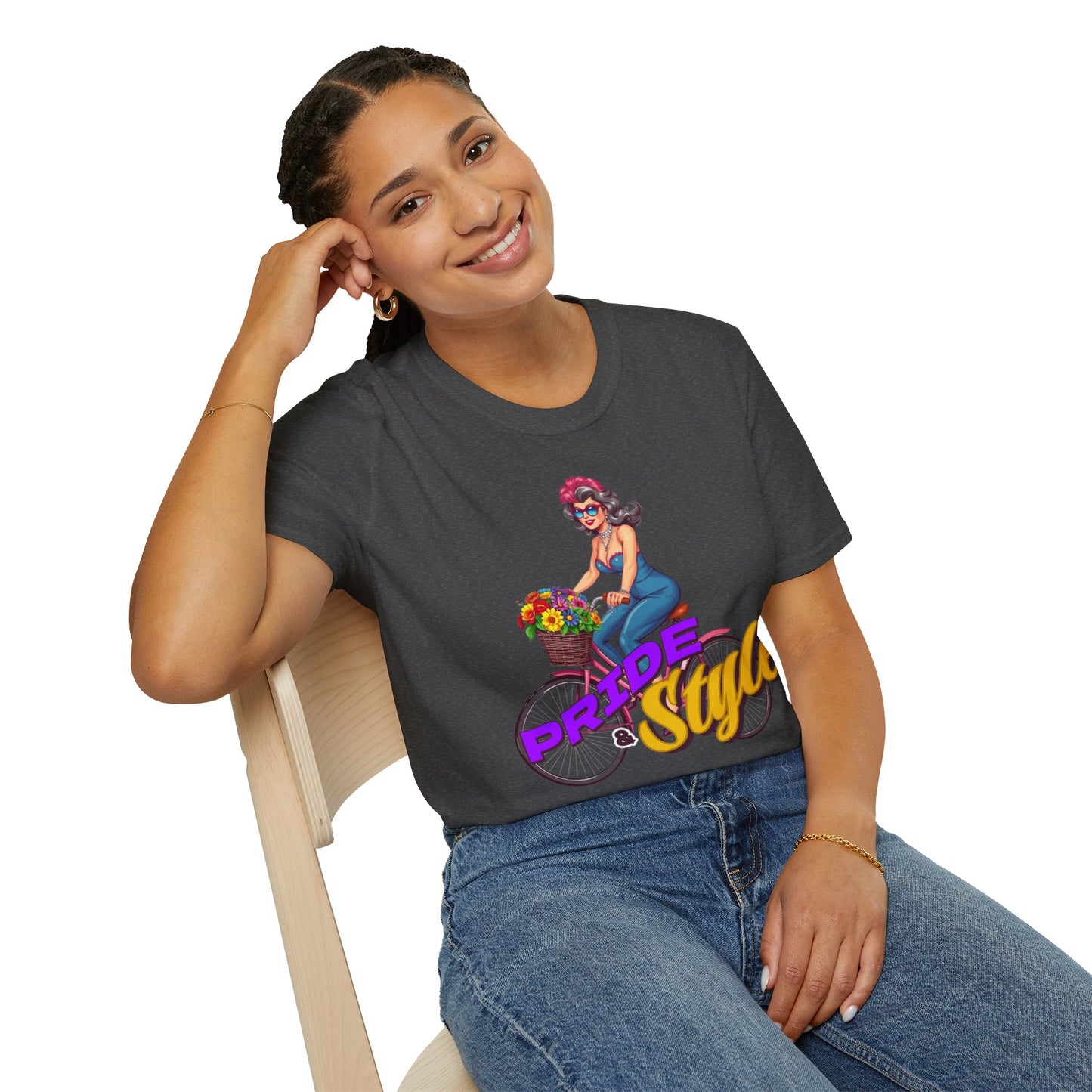 Pride Style Unisex T-Shirt, Fun Summer Tee, LGBTQ+ Gift, Bike Lover Shirt, Festival Wear, Colorful Pride Apparel