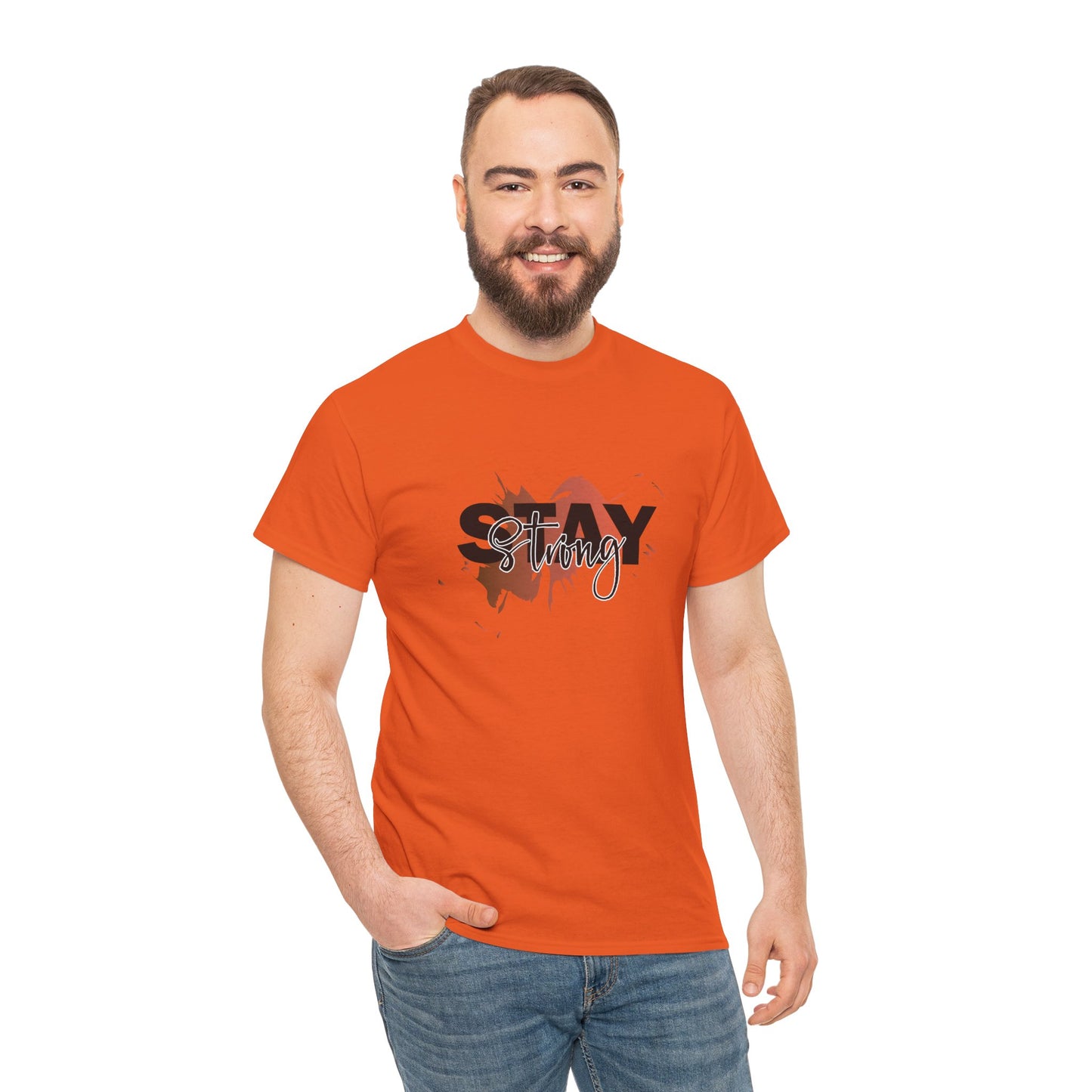 Stay Strong Unisex Heavy Cotton Tee, Inspirational T-Shirt, Motivational Apparel, Casual Wear, Gifts for Him/Her, Everyday Comfort