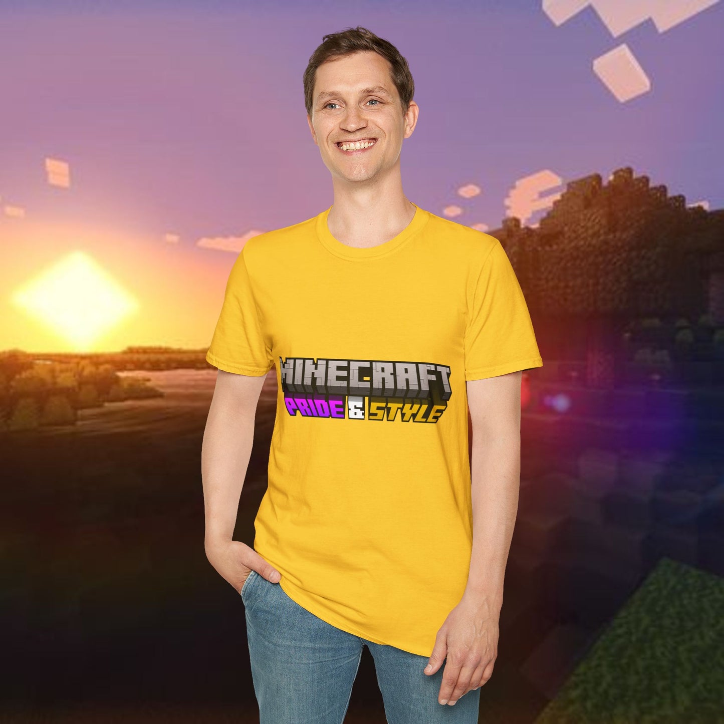Minecraft Pride & Style T-Shirt for Game Lovers, Unisex Graphic Tee for Pride Events, Casual Wear, Gamer Gift, Comfortable Fashion