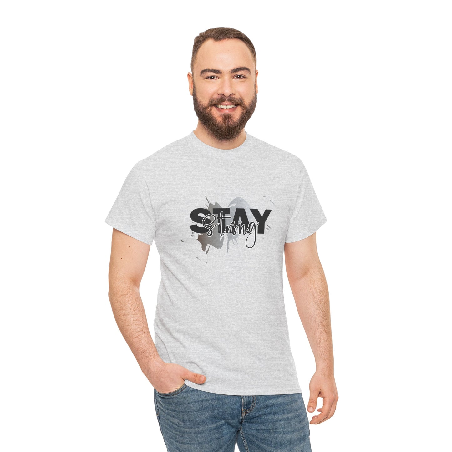 Stay Strong Unisex Heavy Cotton Tee, Inspirational T-Shirt, Motivational Apparel, Casual Wear, Gifts for Him/Her, Everyday Comfort