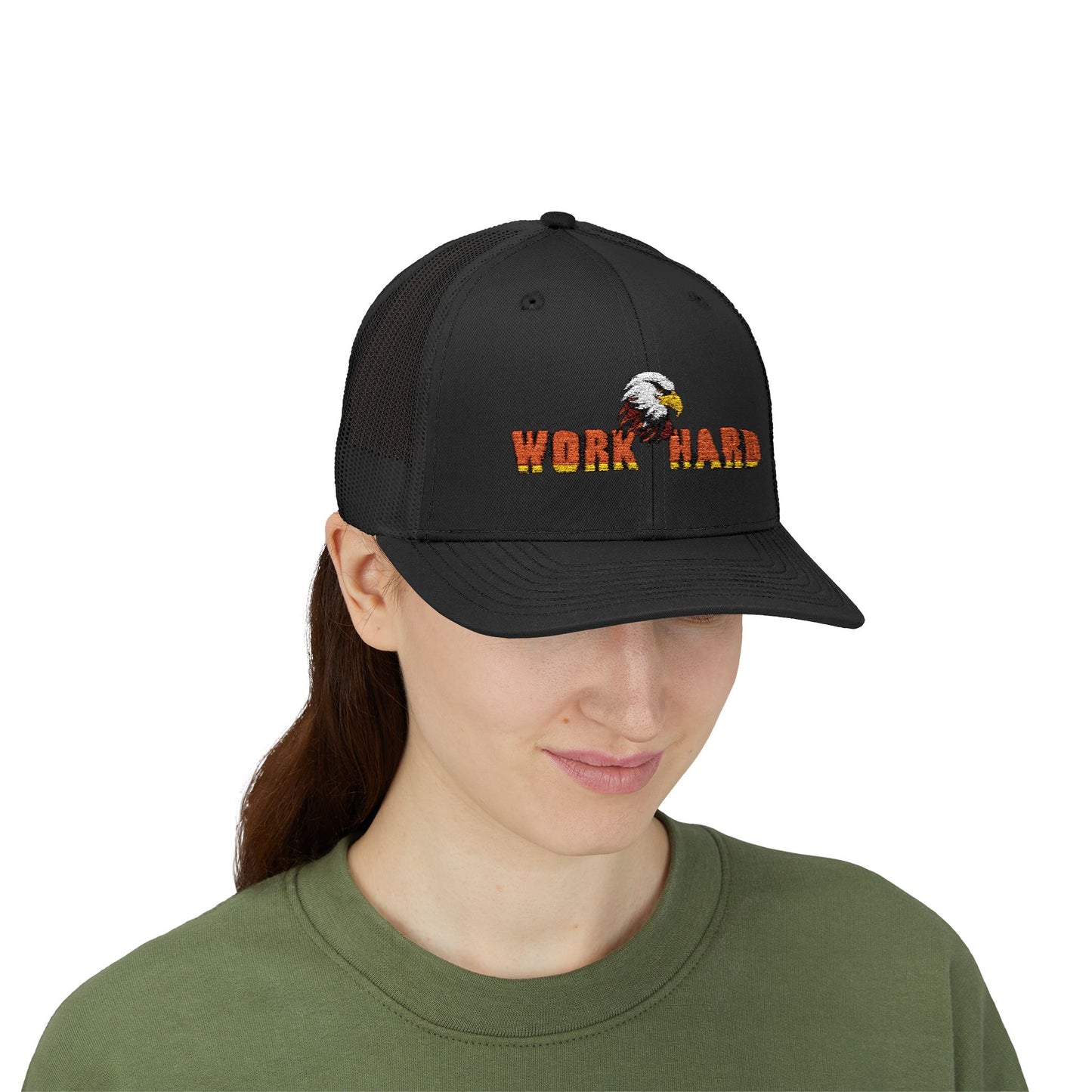 Work Hard Eagle Snapback Cap