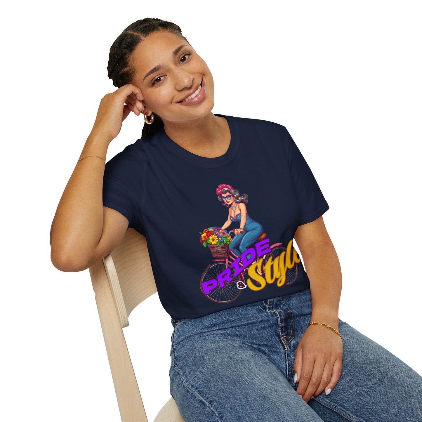 Pride Style Unisex T-Shirt, Fun Summer Tee, LGBTQ+ Gift, Bike Lover Shirt, Festival Wear, Colorful Pride Apparel