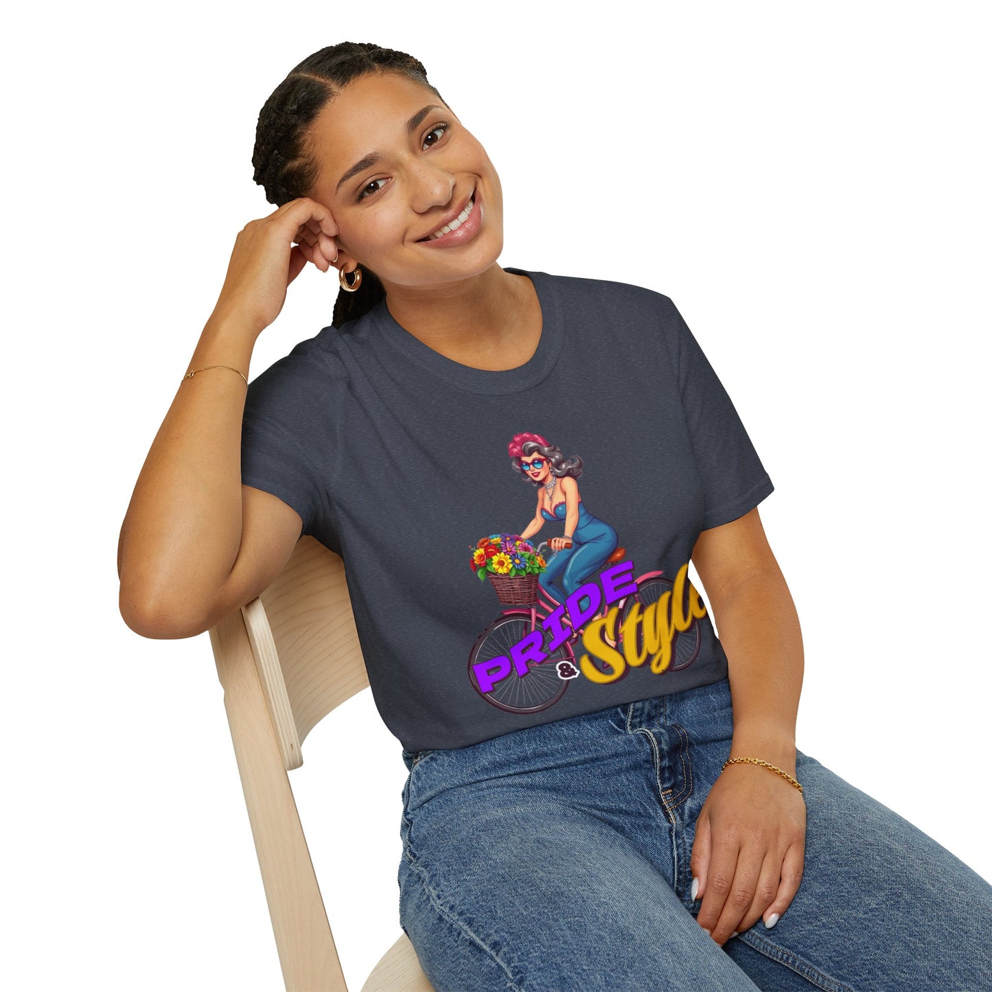 Pride Style Unisex T-Shirt, Fun Summer Tee, LGBTQ+ Gift, Bike Lover Shirt, Festival Wear, Colorful Pride Apparel