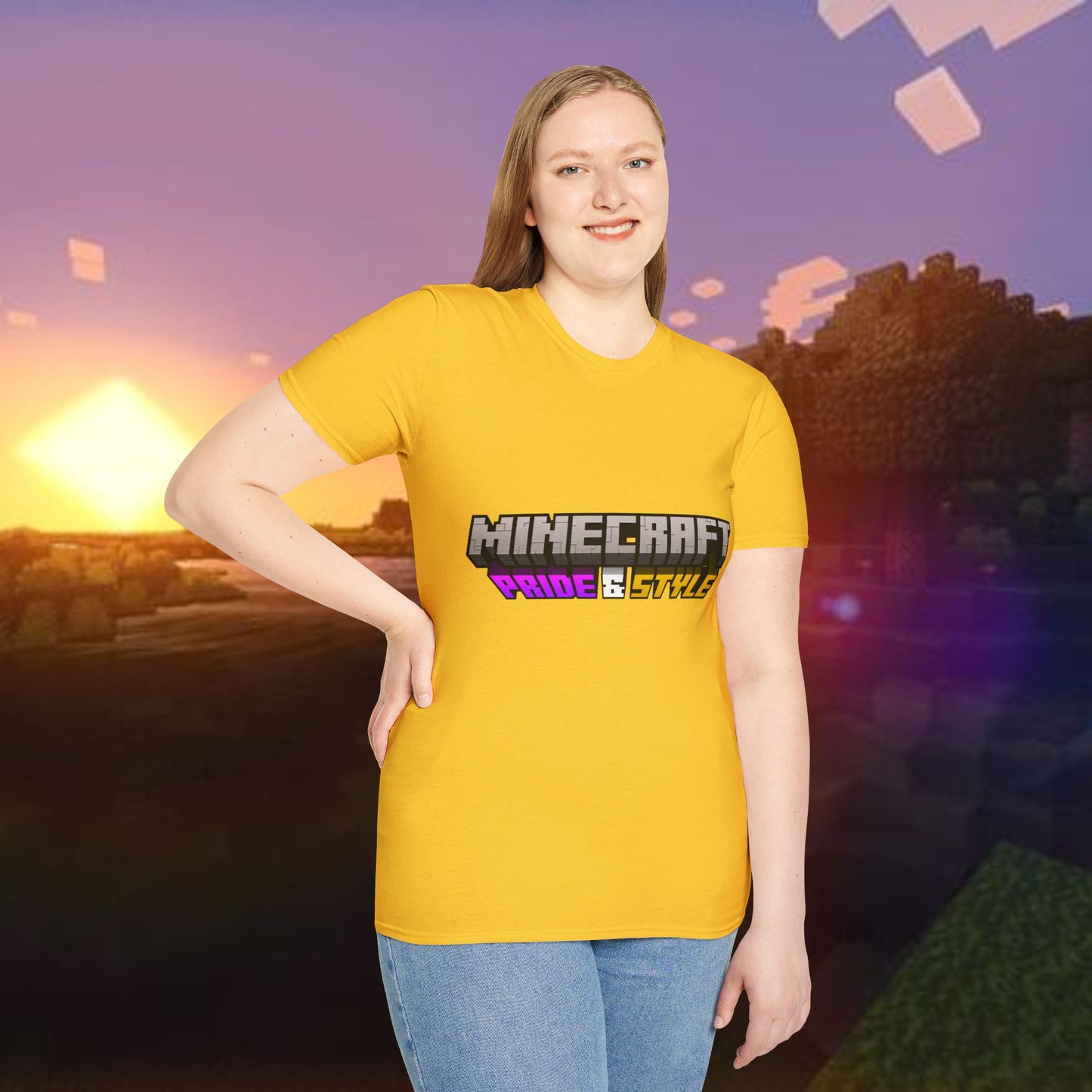 Minecraft Pride & Style T-Shirt for Game Lovers, Unisex Graphic Tee for Pride Events, Casual Wear, Gamer Gift, Comfortable Fashion