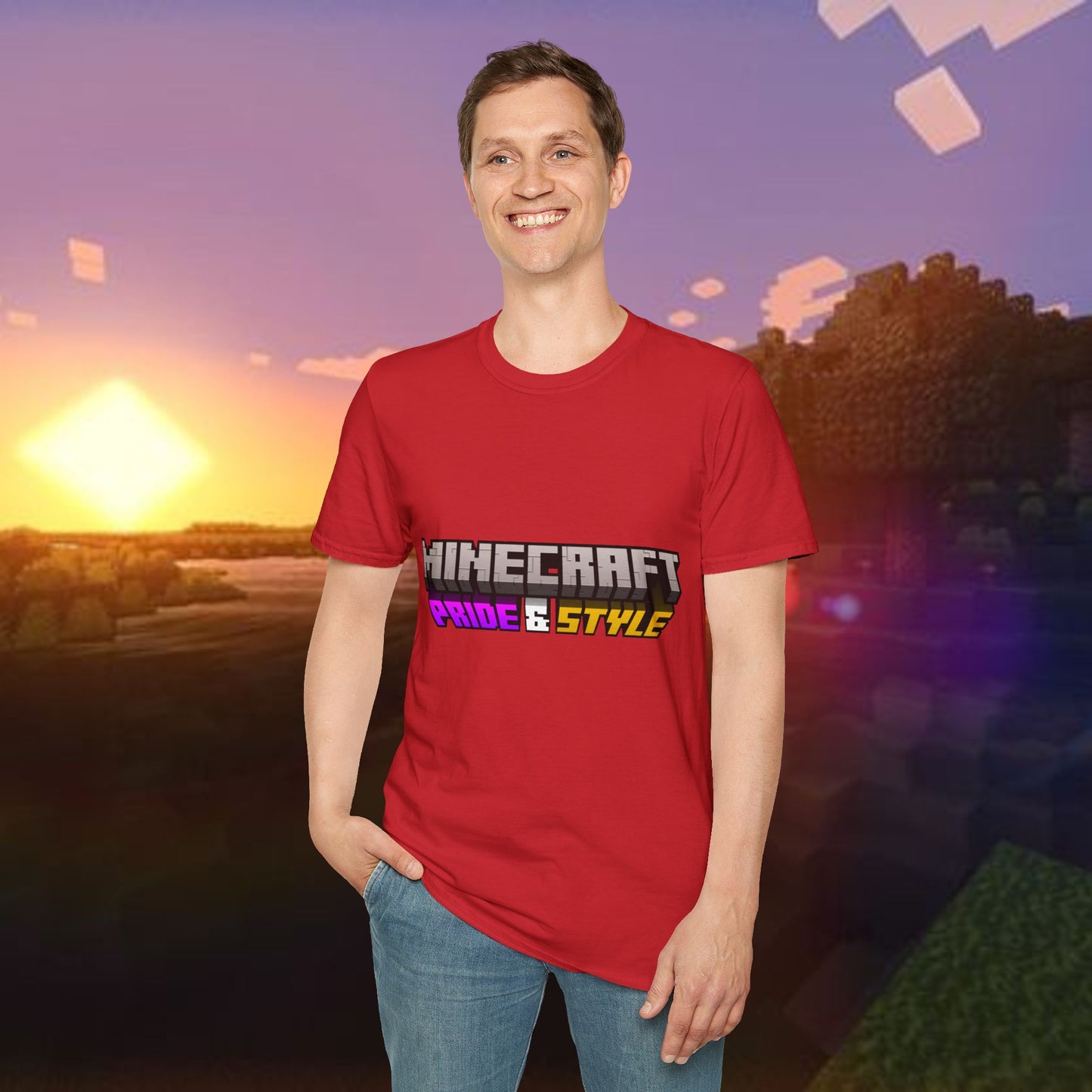 Minecraft Pride & Style T-Shirt for Game Lovers, Unisex Graphic Tee for Pride Events, Casual Wear, Gamer Gift, Comfortable Fashion