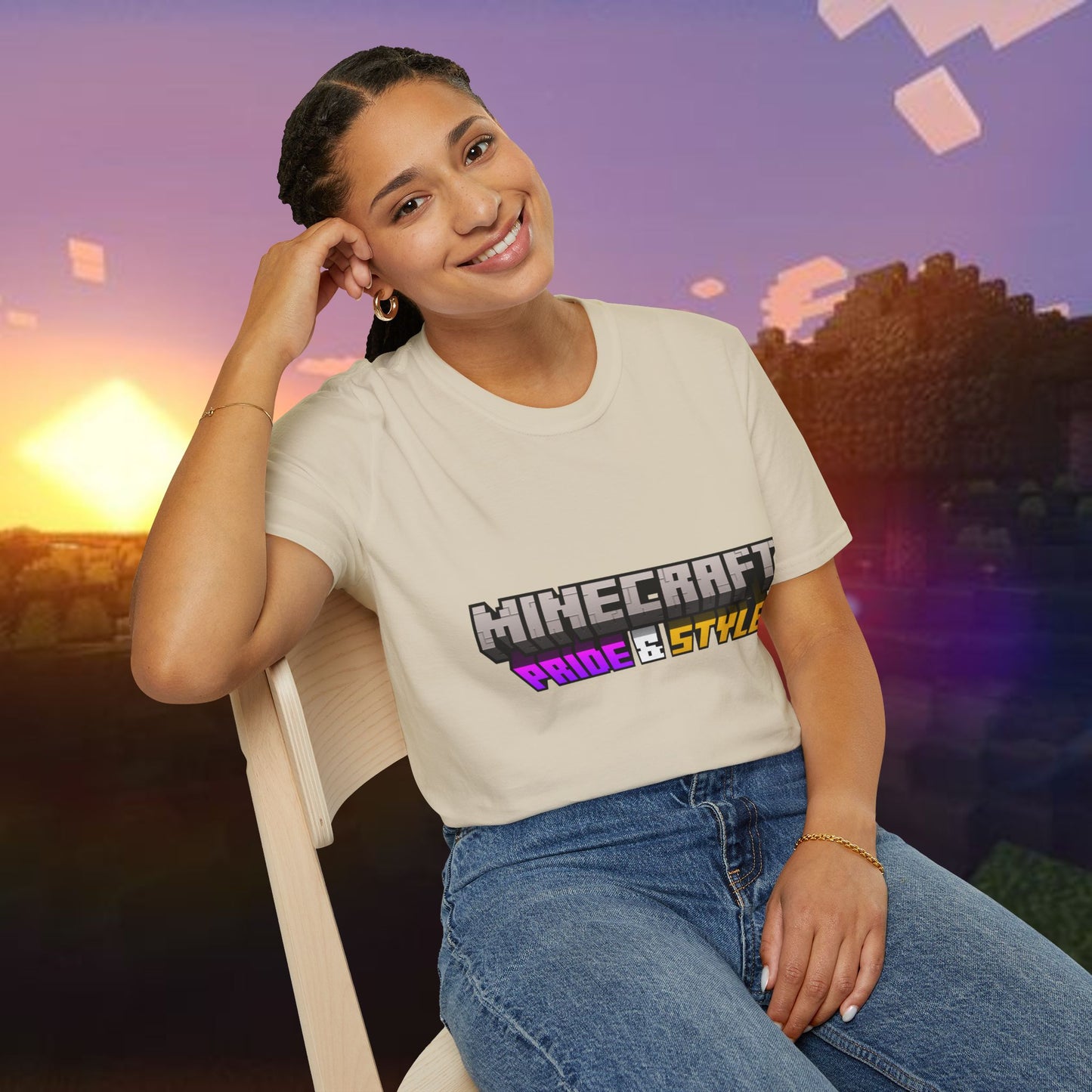 Minecraft Pride & Style T-Shirt for Game Lovers, Unisex Graphic Tee for Pride Events, Casual Wear, Gamer Gift, Comfortable Fashion