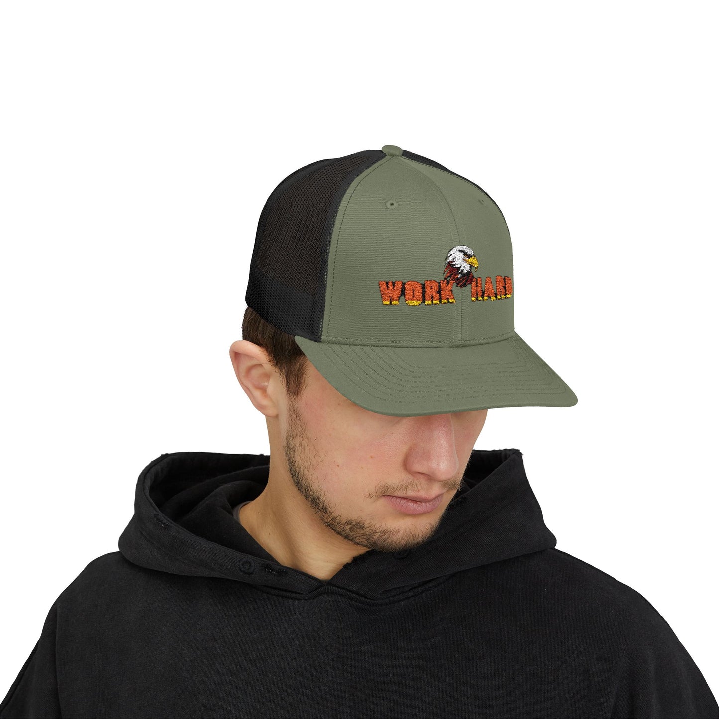 Work Hard Eagle Snapback Cap