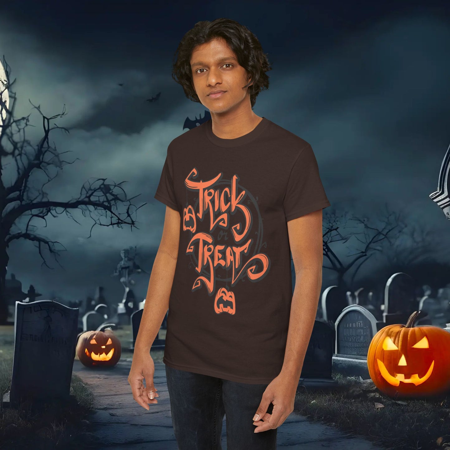Halloween Trick or Treat Unisex Tee, Spooky Cotton Shirt, Fall Fashion, Halloween Costume Tee, Autumn Celebration Wear, Kids and Adults