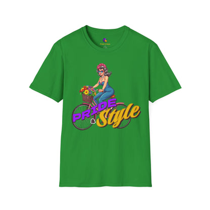 Pride Style Unisex T-Shirt, Fun Summer Tee, LGBTQ+ Gift, Bike Lover Shirt, Festival Wear, Colorful Pride Apparel