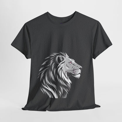 Stylish Lion Graphic Tee for Animal Lovers, Unisex Heavy Cotton T-Shirt, Casual Wear, Birthday Gift, Nature Lover's Top, Unique Design