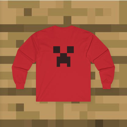 Minecraft Creeper Long Sleeve Tee for Gamers, Unisex Game Shirt, Perfect for Birthdays, Cozy Casual Wear, Minecraft Gifts, Gamer Apparel