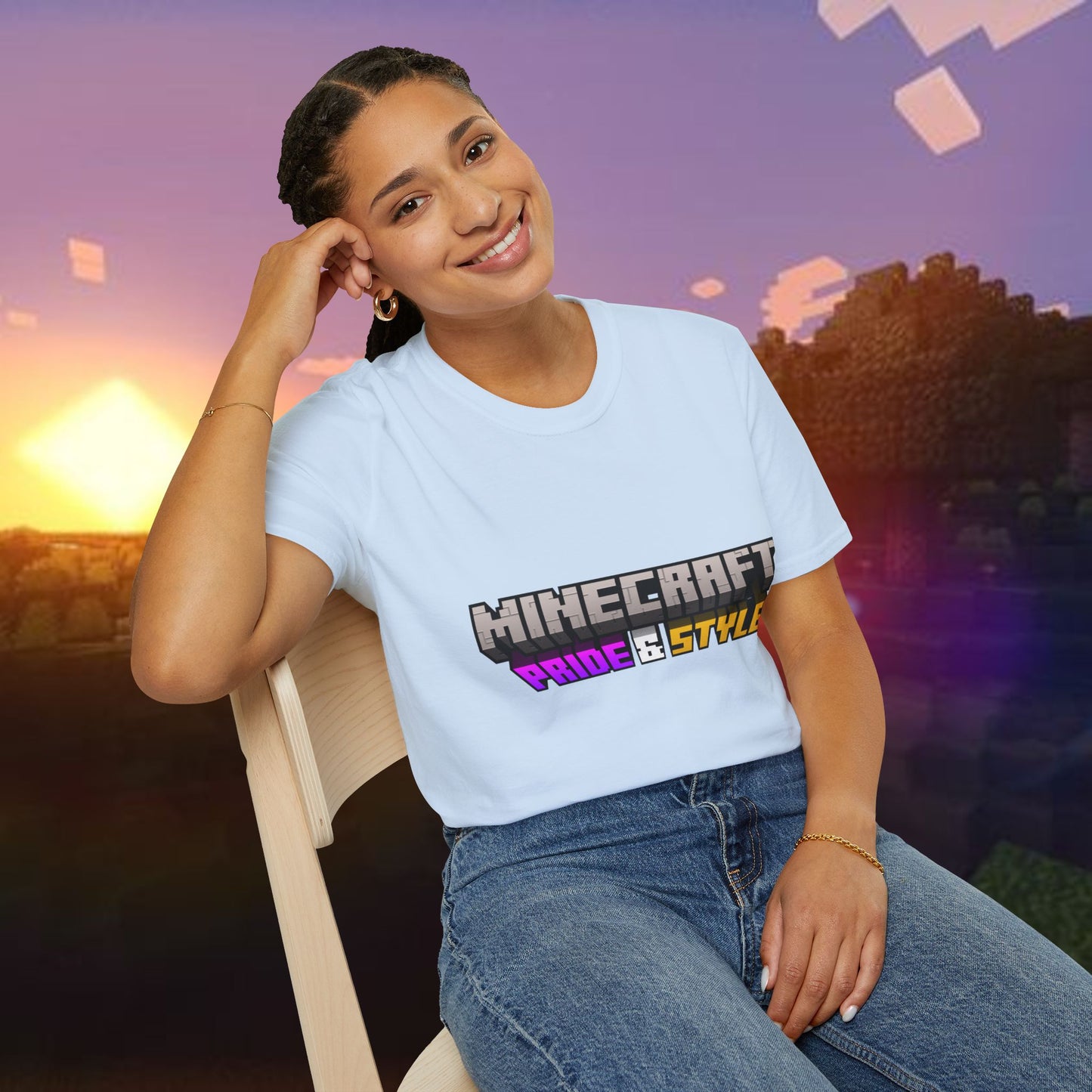Minecraft Pride & Style T-Shirt for Game Lovers, Unisex Graphic Tee for Pride Events, Casual Wear, Gamer Gift, Comfortable Fashion