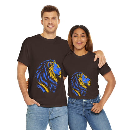 Stylish Lion Graphic Tee for Animal Lovers, Unisex Heavy Cotton T-Shirt, Casual Wear, Birthday Gift, Nature Lover's Top, Unique Design