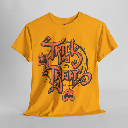 Halloween Trick or Treat Unisex Tee, Spooky Cotton Shirt, Fall Fashion, Halloween Costume Tee, Autumn Celebration Wear, Kids and Adults