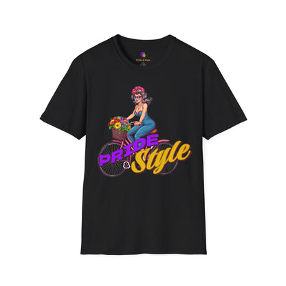 Pride Style Unisex T-Shirt, Fun Summer Tee, LGBTQ+ Gift, Bike Lover Shirt, Festival Wear, Colorful Pride Apparel
