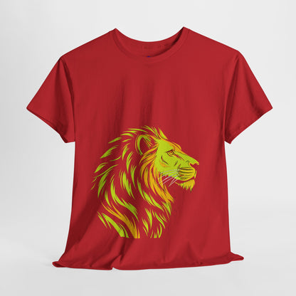Stylish Lion Graphic Tee for Animal Lovers, Unisex Heavy Cotton T-Shirt, Casual Wear, Birthday Gift, Nature Lover's Top, Unique Design