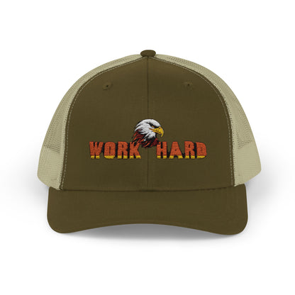 Work Hard Eagle Snapback Cap
