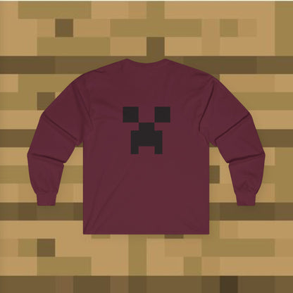 Minecraft Creeper Long Sleeve Tee for Gamers, Unisex Game Shirt, Perfect for Birthdays, Cozy Casual Wear, Minecraft Gifts, Gamer Apparel