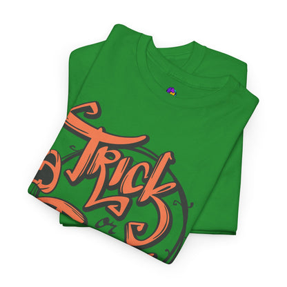 Halloween Trick or Treat Unisex Tee, Spooky Cotton Shirt, Fall Fashion, Halloween Costume Tee, Autumn Celebration Wear, Kids and Adults