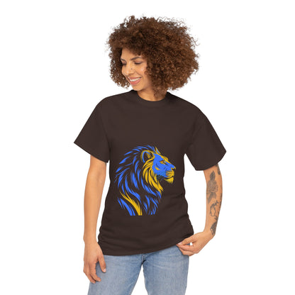 Stylish Lion Graphic Tee for Animal Lovers, Unisex Heavy Cotton T-Shirt, Casual Wear, Birthday Gift, Nature Lover's Top, Unique Design