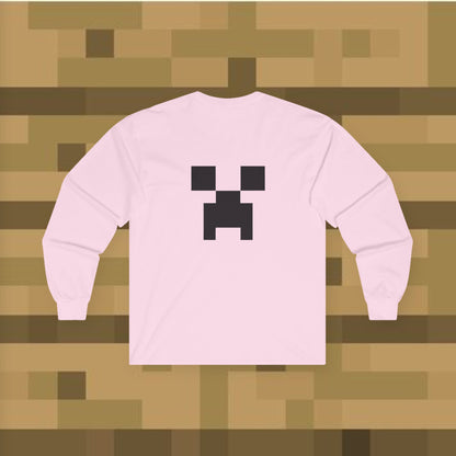 Minecraft Creeper Long Sleeve Tee for Gamers, Unisex Game Shirt, Perfect for Birthdays, Cozy Casual Wear, Minecraft Gifts, Gamer Apparel