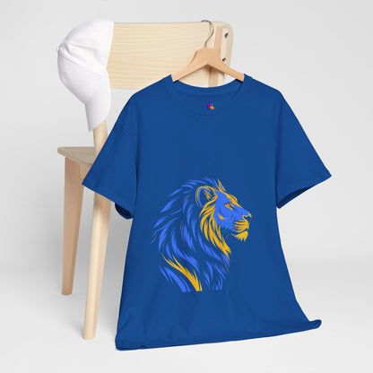 Stylish Lion Graphic Tee for Animal Lovers, Unisex Heavy Cotton T-Shirt, Casual Wear, Birthday Gift, Nature Lover's Top, Unique Design