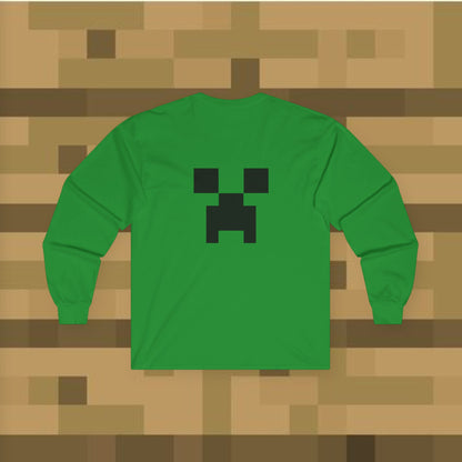 Minecraft Creeper Long Sleeve Tee for Gamers, Unisex Game Shirt, Perfect for Birthdays, Cozy Casual Wear, Minecraft Gifts, Gamer Apparel