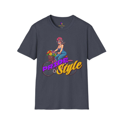 Pride Style Unisex T-Shirt, Fun Summer Tee, LGBTQ+ Gift, Bike Lover Shirt, Festival Wear, Colorful Pride Apparel