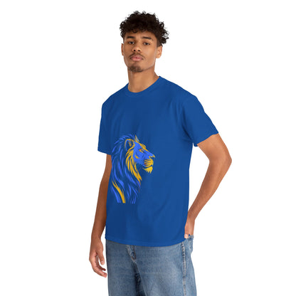 Stylish Lion Graphic Tee for Animal Lovers, Unisex Heavy Cotton T-Shirt, Casual Wear, Birthday Gift, Nature Lover's Top, Unique Design