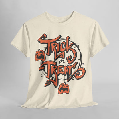Halloween Trick or Treat Unisex Tee, Spooky Cotton Shirt, Fall Fashion, Halloween Costume Tee, Autumn Celebration Wear, Kids and Adults